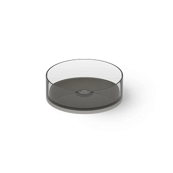 Dea Design Washbasins Раковина 40x40x14см., накладная, без отв., Glasstech, прозрачная смола, цвет: Smoky Black R4