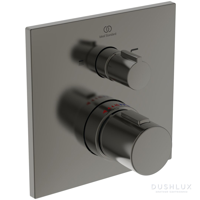 Фото Ideal Standard Ceratherm C100 Смеситель для душа, встраиваемый, термостатический, для монтажа с комплектом EASY-BOX A1000NU, цвет: PVD Magnetic Grey