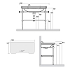 Kerasan Waldorf Металлическая структура 120x42см, с раковиной на 1 отв., со стеклянной полочкой, цвет: хром