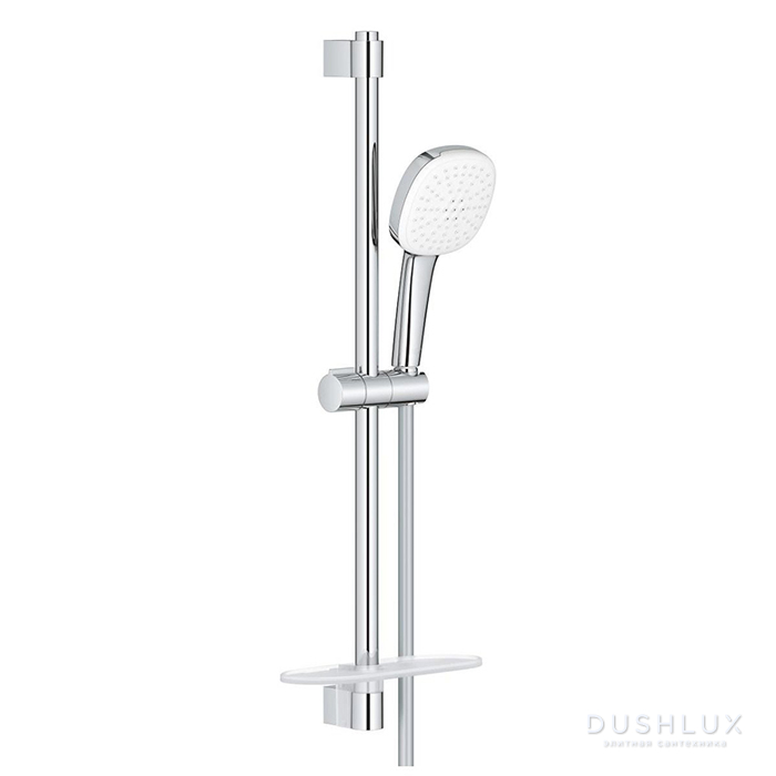 Фото Grohe Tempesta Cube 110 Душевой гарнитур: душевая штанга 60см, шланг 175см и полочка, цвет: хром
