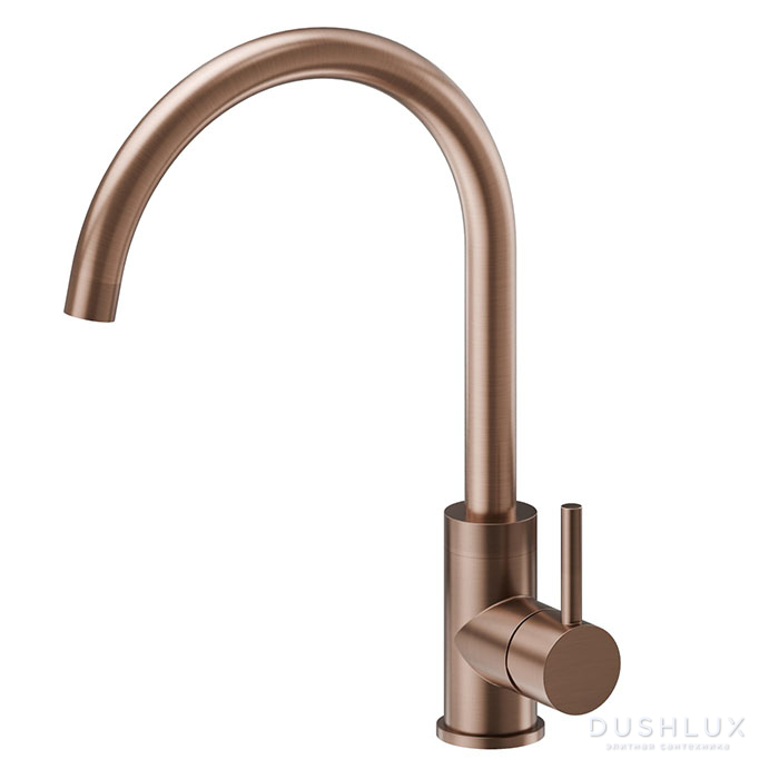 Фото Newform Real Смеситель для кухни, на 1 отв., круглый излив, цвет: brushed copper bronze