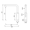 CEA Design ETW Кран для кухни, 1 отв., с поворотным изливом, цвет: нержавеющая сталь