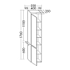 Burgbad Yso Шкаф подвесной 40x35x176 см, цвет: белый глянец/аутентичный дуб