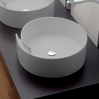 Flaminia Monoroll Раковина 44x17 см, без отв., накладная, цвет: cenere