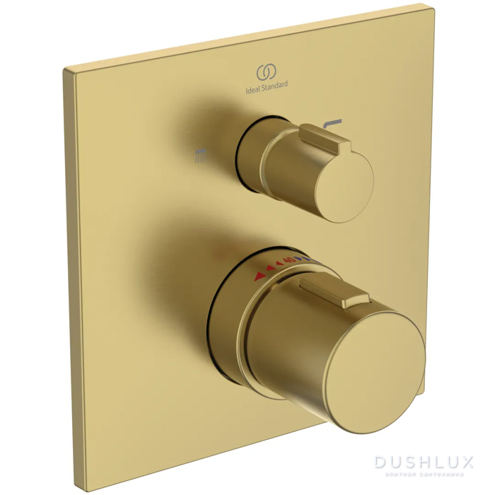 Фото Ideal Standard Ceratherm C100 Смеситель для душа, встраиваемый, термостатический, цвет: PVD Brushed Gold (Шлифованное Золото)