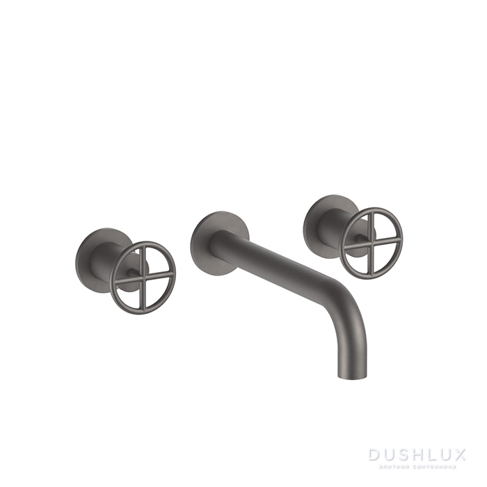 Фото Fantini Fontane Bianche Смеситель для раковины, настенный, цвет: Matt Gun Metal PVD