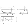 Kaldewei Conoduo Mod 733 Ванна 180x80x43см., с отверстиями под ручку 5904.7000.0999, с E-plus, цвет: белый